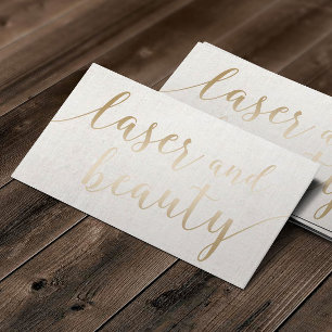 Laser & Beauty esthetician Elegant Gold Script Visitekaartje