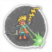Laser Boy Comic Book Style Sticker (Voorkant)