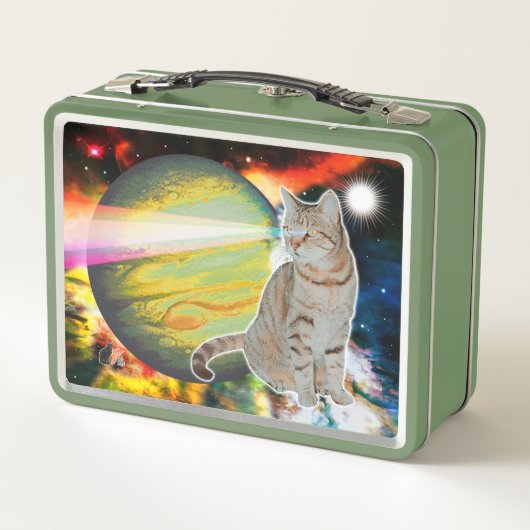 Laser-Cat Mossbody Metalen Lunchbox (Achterkant)
