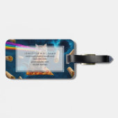 Laser Cat Pizza Party Bagagelabel (Achterkant horizontaal)