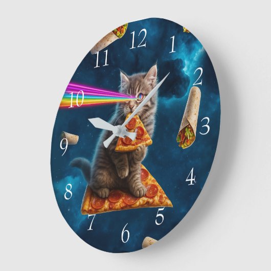 Laser Cat Pizza Party Grote Klok (Hoek)