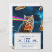 Laser Cat Pizza Party Kaart (Voorkant)