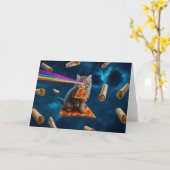 Laser Cat Pizza Party Kaart (Gele Bloem)