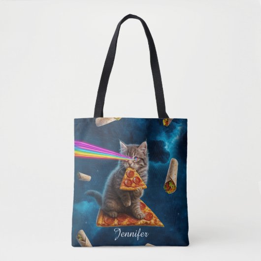 Laser Cat Pizza Party Tote Bag (Voorkant)