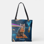 Laser Cat Pizza Party Tote Bag (Achterkant)