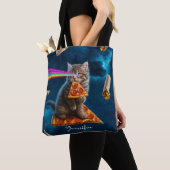 Laser Cat Pizza Party Tote Bag (Dichtbij)