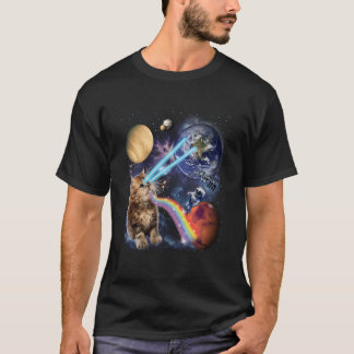 Laser Cat Space Cat Kitten Laser Eyes T-shirt