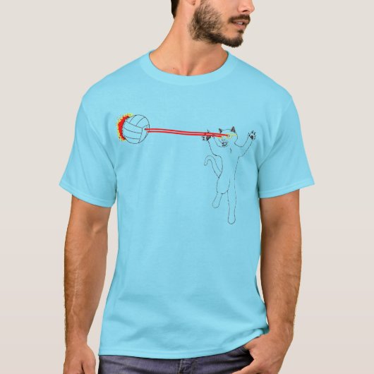 Laser Cat Volleyball EXPLOSIE! T-shirt (Voorkant)