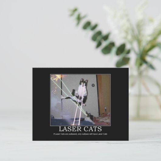 Laser Cats Briefkaart (Staand voorkant)