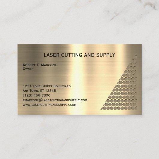 Laser Cutting and Supply Company Brass Visitekaartje (Voorkant)