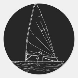 Laser Dinghy Boat Sailing Ronde Sticker