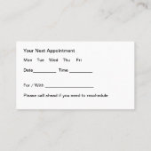 Laser Eye Doctor Vision Care Afspraak Visitekaartje (Achterkant)