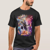 Laser Eye Space Cat op dinosaurus Koe Rainbow T Sh T-shirt (Voorkant)