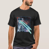 Laser Eyes Space Cat Kat 3D-bril T-shirt (Voorkant)