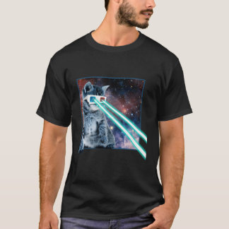 Laser Eyes Space Cat Kat 3D-bril T-shirt
