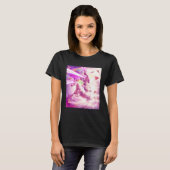 Laser Eyes Space Cat Riding Dog Unicorn  Rainbow T-shirt (Voorkant volledig)