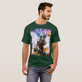 Laser Eyes Space Guinea Pig Cat Sloth Dinosaur T-shirt (Voorkant volledig)