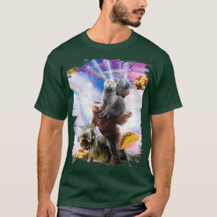 Laser Eyes Space Guinea Pig Cat Sloth Dinosaur T-shirt