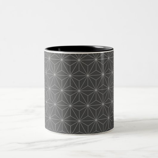 Laser GeoMetric Grey White Tweekleurige Koffiemok (Center)