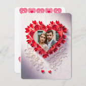 Laser gesneden rood papier hart opslaan van de dat kaart (Voorkant / Achterkant)