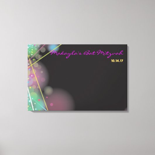 LASER GLOW Bar Bat Mitzvah Inlogbord Canvas Afdruk (Voorkant)