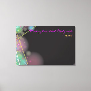 LASER GLOW Bar Bat Mitzvah Sign-In Board Canvas Afdruk
