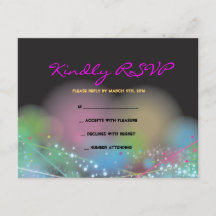 LASER GLOW in de DARK Bar Bat Mitzvah Reply Card