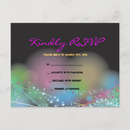 LASER GLOW in de DARK Bar Bat Mitzvah Reply Card RSVP Kaartje