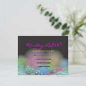LASER GLOW in de DARK Bar Bat Mitzvah Reply Card RSVP Kaartje (Staand voorkant)