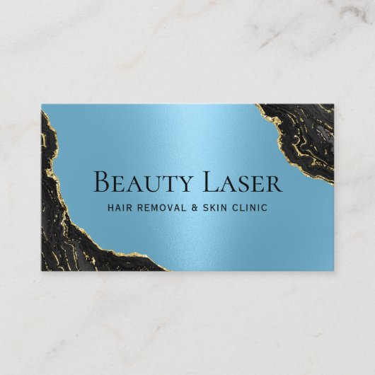 Laser Haarverwijdering Huid Kliniek Blauw Zwart Ma Visitekaartje (Voorkant)