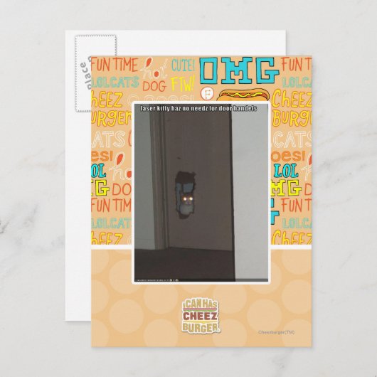 Laser Kat Briefkaart (Voorkant / Achterkant)