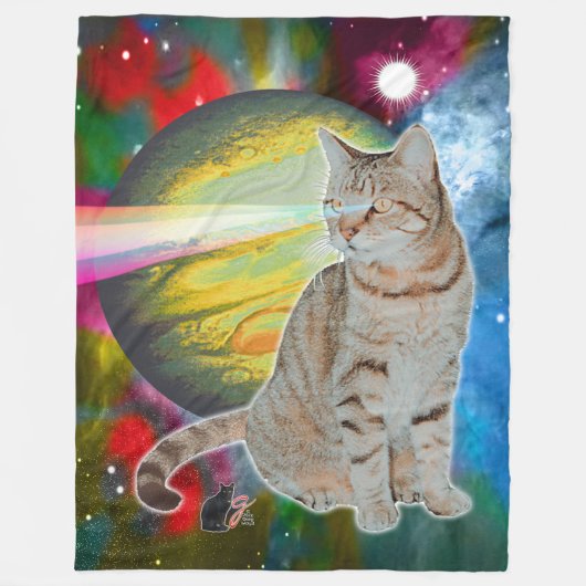 Laser-Kat Mossbody Fleece Deken (Voorkant)