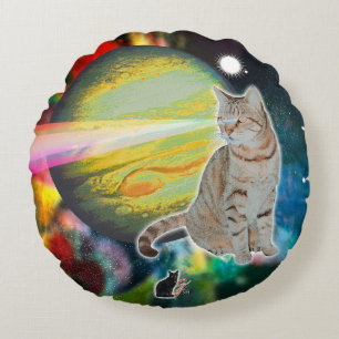 Laser-Kat Mossbody  Rond Kussen