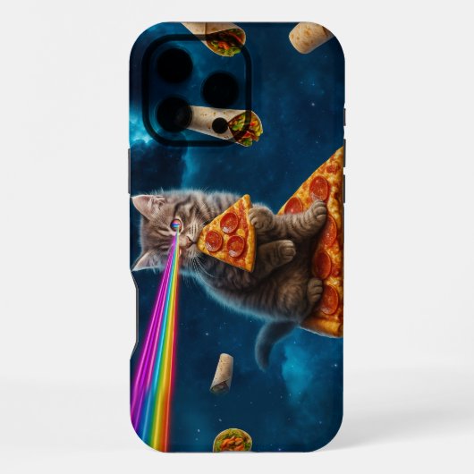 Laser Kat Pizza Feest                              iPhone Hoesje (Achterkant)