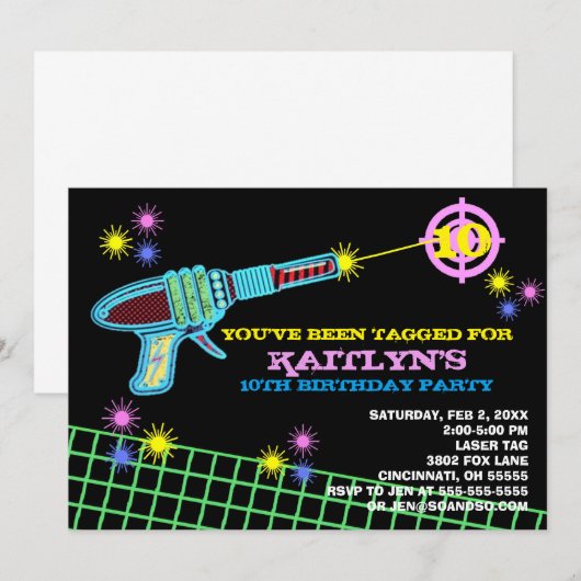 Laser Label Aangepast verjaardagsfeest Kaart (Voorkant / Achterkant)