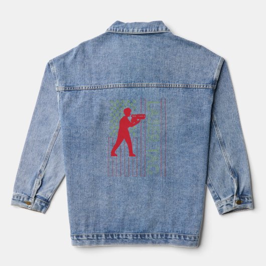 Laser Label Amerikaanse vlag Lasergame Denim Jacket (Achterkant)