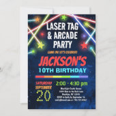 Laser Label & Arcade Birthday Uitnodiging voor jon (Voorkant)