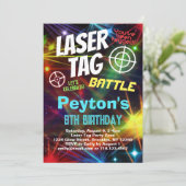 Laser Label Battle Verjaardagsfeest Kaart (Staand voorkant)