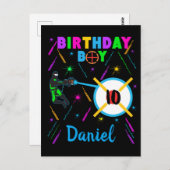 Laser Label Birthday Boy Party Gamer Gaming Briefkaart (Voorkant / Achterkant)