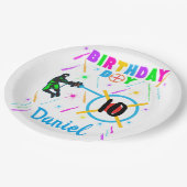 Laser Label Birthday Boy Party Gamer Gaming  Papieren Bordje (Gekanteld)