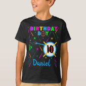 Laser Label Birthday Boy Party Gamer Gaming T-Shir T-shirt (Voorkant)