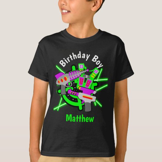 Laser label Birthday Boy shirt (Voorkant)