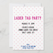 Laser Label Birthday Girl Party Colorful Kaart (Achterkant)