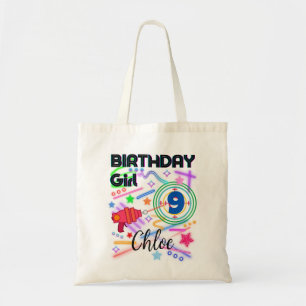 Laser Label Birthday Girl Party Colorful Tote Bag