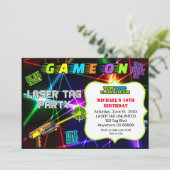 Laser Label Birthday Invitation Kaart (Staand voorkant)