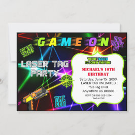 Laser Label Birthday Invitation Kaart