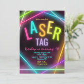 Laser Label Birthday Invitation | Label met lasers Kaart (Staand voorkant)