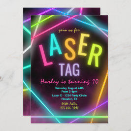 Laser Label Birthday Invitation | Label met lasers Kaart