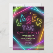Laser Label Birthday Invitation | Label met lasers Kaart (Voorkant)