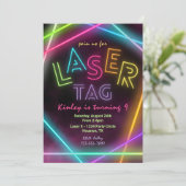Laser Label Birthday Invitation | Label met lasers Kaart (Staand voorkant)